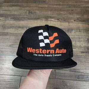 Vintage Western Auto Black Cap snapback hat cb